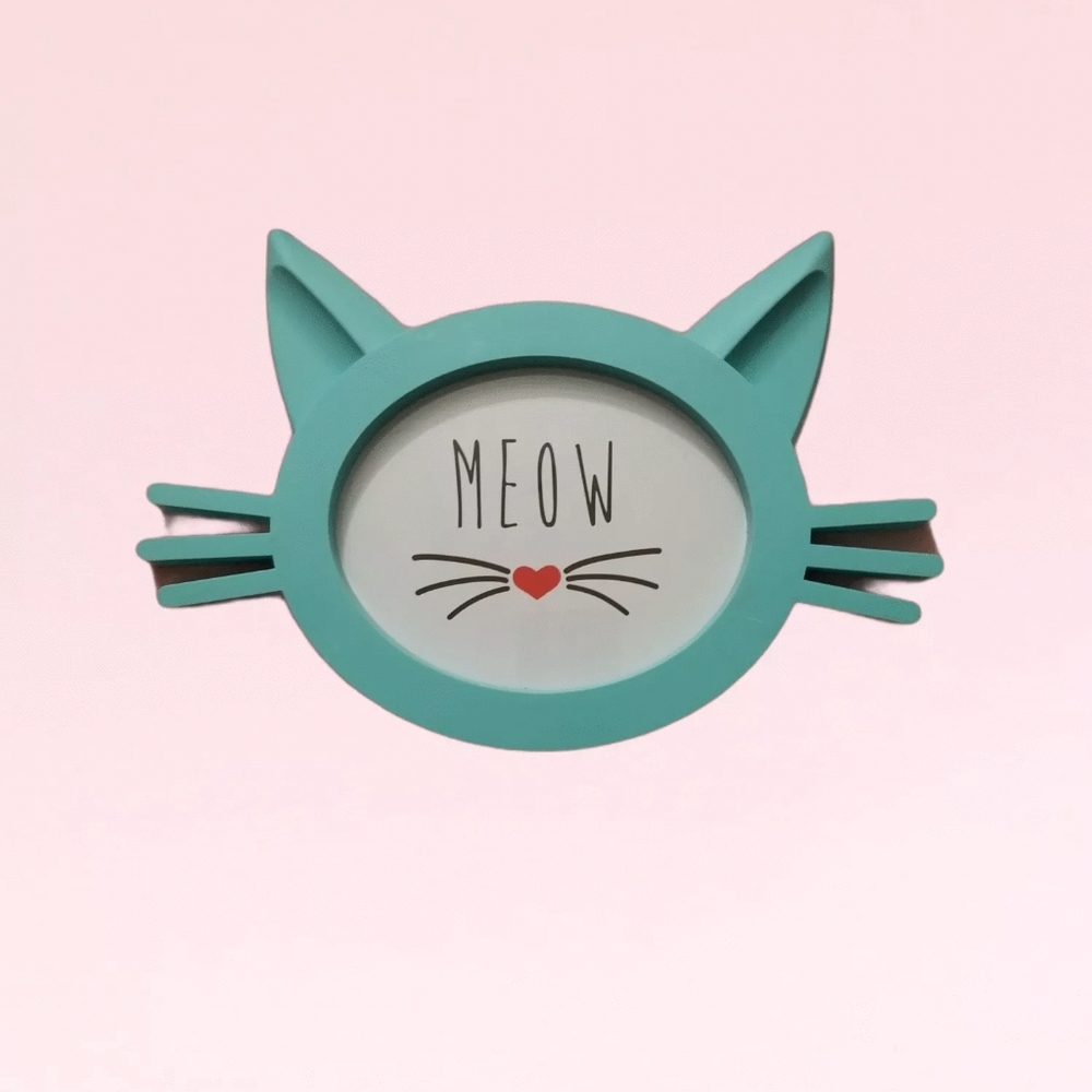 Meow Blue Cat Photo Frame. Brand New
